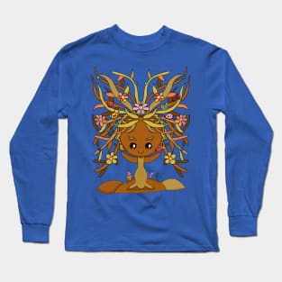 Summer tree cute girl Long Sleeve T-Shirt